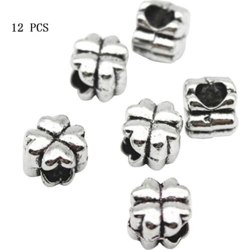 12pcs 12pcs Shoelace Buckle Shoe Decoration Metal Four Leaf Clover DIY Clips Ring Charms Shoelaces Gifts Accessories Supplies