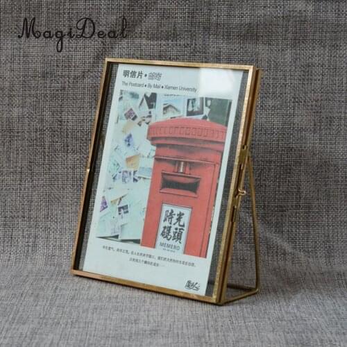 2pcs/Set Antique Gold Glass Photo Picture Frame Portrait Home Decoration