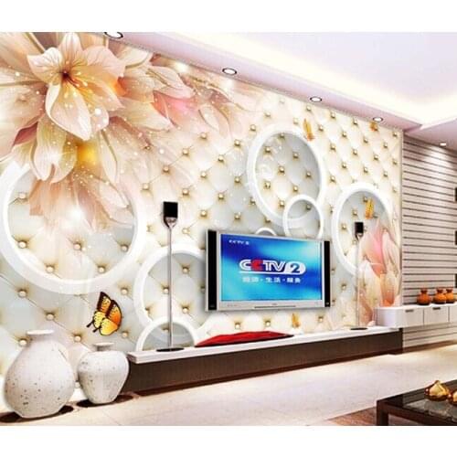 3d wallpaper custom mural non-woven wall sticker Leather soft package setting wall flowers painting photo wallpaper for walls 3d