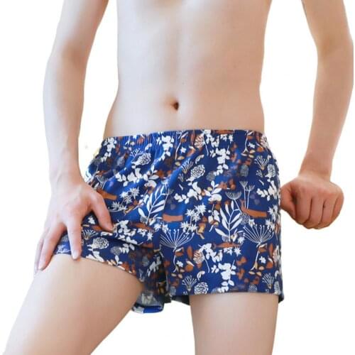 Soutong Men Boxers Hawaiian Print Underpants Loose Soft Mid Rise Loose Boxer Briefs Plus Size Mens Panties