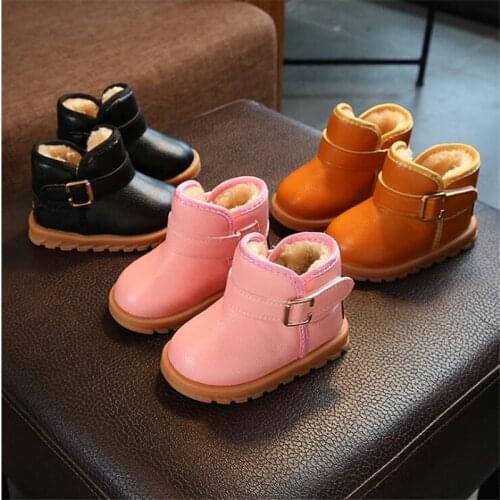 Black KIDS Snow Boots Shoes For Baby girls boys snow boots shoes fashion warm plush inside baby infant boots toddler shoes