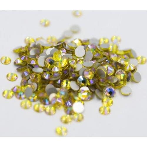 Citrine AB SS3~SS30 Non Hotfix Rhinestone стразы Flatback Glass Stone Nail Rhinestones Diamond For DIY Nail Decorations