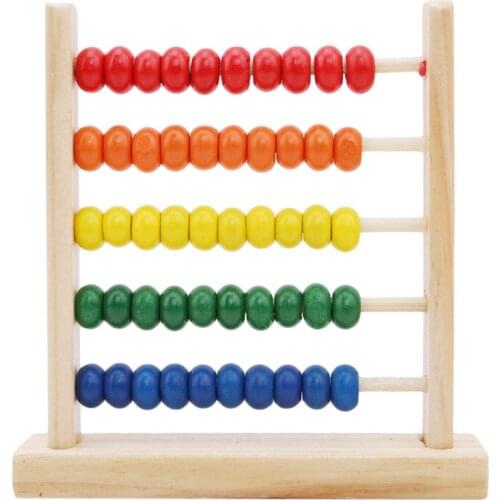 Mini Wooden Abacus Children Early Math Learning Toy Numbers Counting Calculating Beads Abacus Montessori Educational Toy