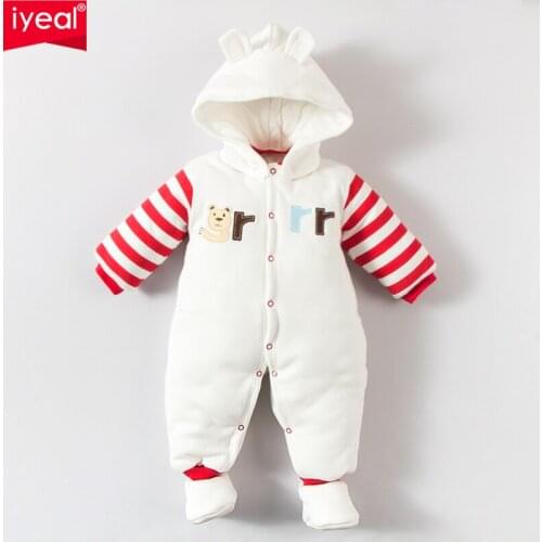 IYEAL Baby Winter Outerwear Newborn Clothes Infant Boys Girls Cotton Thick Padded Cute Bear Romper Kid Long-sleeve Warm Jumpsuit