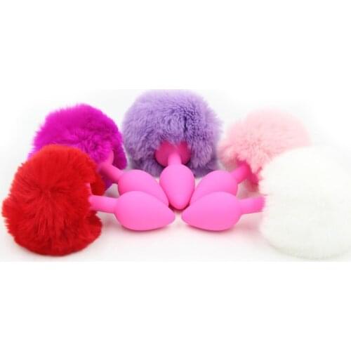 Dingye 1 Pcs Sexy Rabbit Tails Anal Plug,Fox Tail Butt Plug,Silicone Anal Plug Toys,Sex Toys ,Sex Products