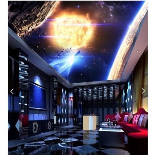 Custom photo wallpaper 3d ceiling wallpaper murals The solar system planets frescoes zenith mural 3d living room wallpaper decor