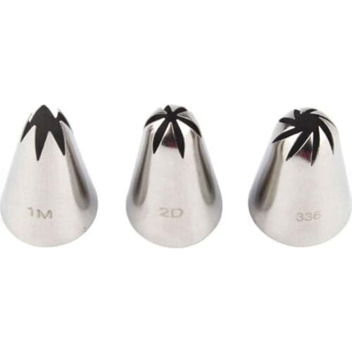 3pcs/set Cupcake #1m#2d#336 Cake Tips Cream Decoration Decorating Icing Piping Pastry Nozzles Cupcake Decorating Tool Bakeware