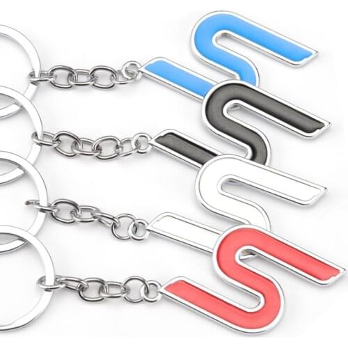 Metal S Logo Car Keychain Key Ring Holder for Ford Focus Fiesta Ecosport Kuga Mondeo Everest Car Styling Car Keyring Pendant