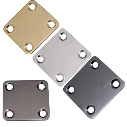 Mini Style Small Neck Plate Neck Joint Guitar Plate For Guitar Bass Replacement Chrome Black Gold Gun Black Guitar Accessories