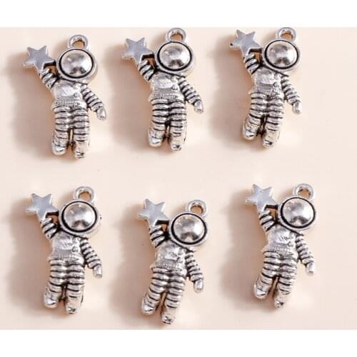 10pcs 12*20mm Fashion Zinc Alloy Astronaut Star Charms Fit Necklaces Pendants Bracelets Handmade Craft Jewelry DIY Accessories