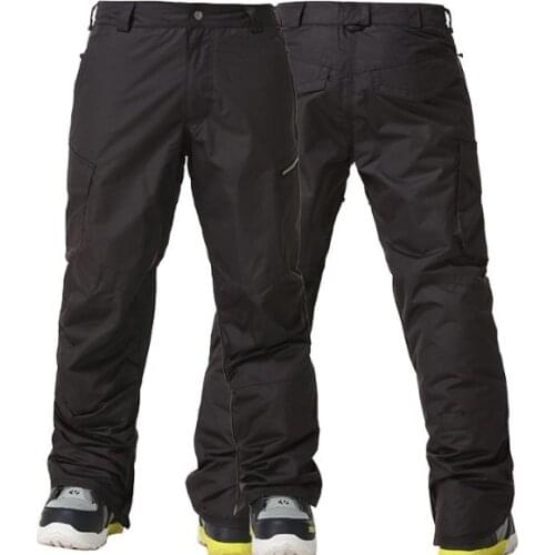 Mens Black Ski Pants Orange Snowboarding Sports Snow Trousers Yellow Waterproof 10K Windproof Free Ship