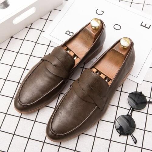 Men Big Size Dress Shoes Men Dress Shoes Gentlemen British style Wedding Shoes Men Flats