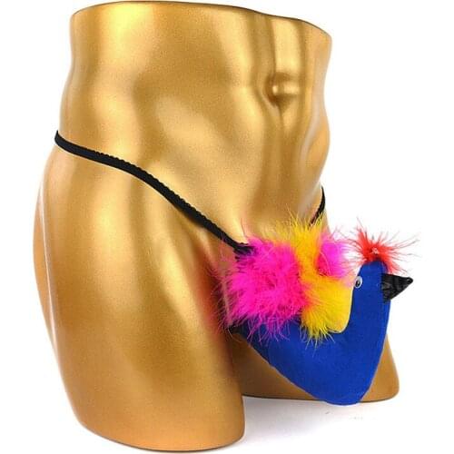 Mens Cartoon Bird Thong Fashion Sretch G-string T-back Male Micro Briefs Gay Sissy Multiple Color Sexy Underwear Tanga Hombre