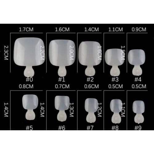 100pcs Artificial Acrylic Toe False Nails Tips Natural/Clear Foot Fake Nails Manicure Art Decoration Toenails Beauty Tools