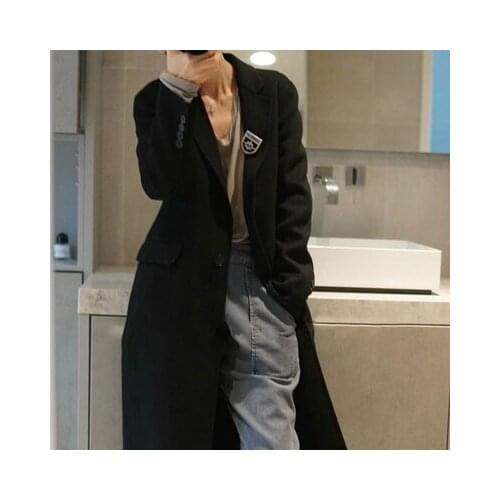 New temperament, capable version, beautiful and fierce Hepburn wind wool handmade double-sided tweed, medium and long cashmere