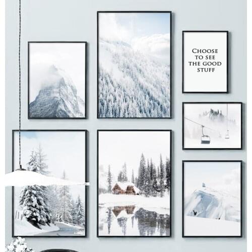 Landscape Diamond Painting Winter Snow Mountain Forest Cross Stitch Kits Diamond Mosaic Embroidery Full Square Home Decoration