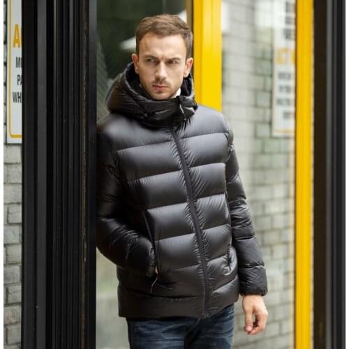 2021 Men Down Jacket Winter Down Coat Brand Thick Warm Winter Jacket Men 90% White Goose Down Shiny Down Jacket Men Wear