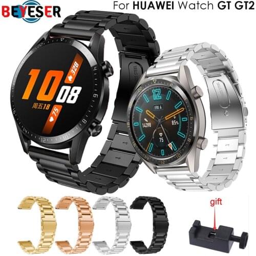 Original strap For Huawei watch GT GT2 46mm band For Xiaomi Huami Amazfit Stratos 3 2 2S bracelet Stainless Steel Belt Wristband