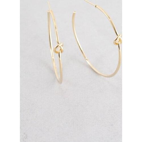 Daisies 10pcs/lot--Fashion Large Simple Round Earrings Gold-color Knot Circle Earrings for Women Party Wedding Jewelry