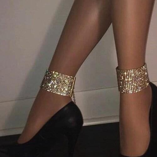 Ankle Bracelet Luxury Womens Body Jewelry for Daily Carnival Imitation Rhinestone Gold Silver Color Accessories 1pc Foot