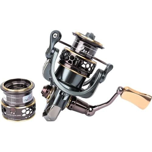 TSURINOYA Jaguar 1000 2000 3000 9+1BB 5.2:1 Fishing Spinning Reel Carp Saltwater Fishing Reel Spinning Double Metal Reels