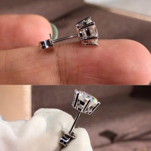 With Certificate Original S925 92.5% Silver Earring Christmas Jewelry Women Wedding Party Gift Natural Zirconia Diamond Earrings