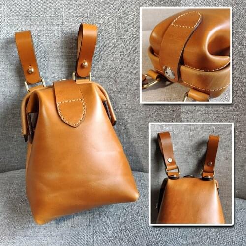 Big Capacity Waist Bag Cigarette Case Lighter Pipe HangHandmade Cowhide Lanyard Pure Card Camera Storage Sundries Hang Bag Gifts