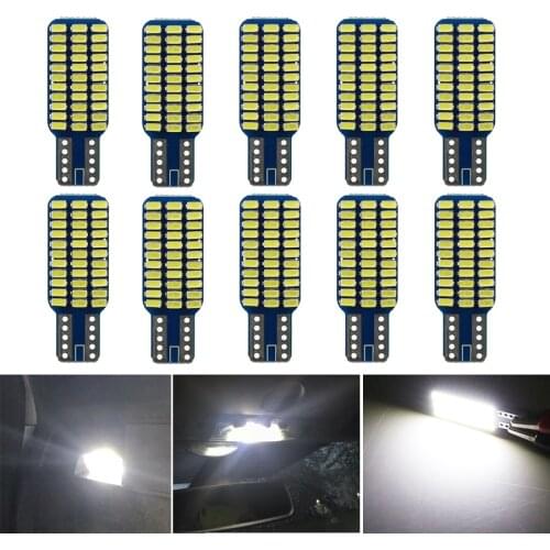 HNAUTP 10Pcs/lot T10 168 194 W5W LED Car Trunk Lights Canbus 3014 33-Smd Bulbs Auto Interior Roof Reading Lamp White 12V