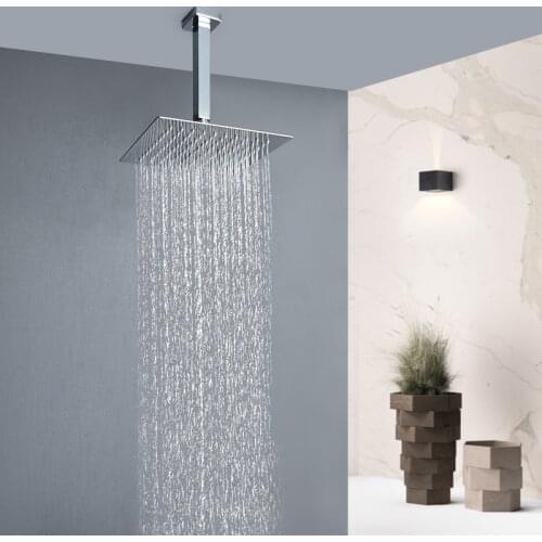 Stainless Steel Chrome Bathroom Ultrathin Rain Shower Head 8/10/12/16 Inch Wall Ceiling Mount Square Round Rainfall Shower Head