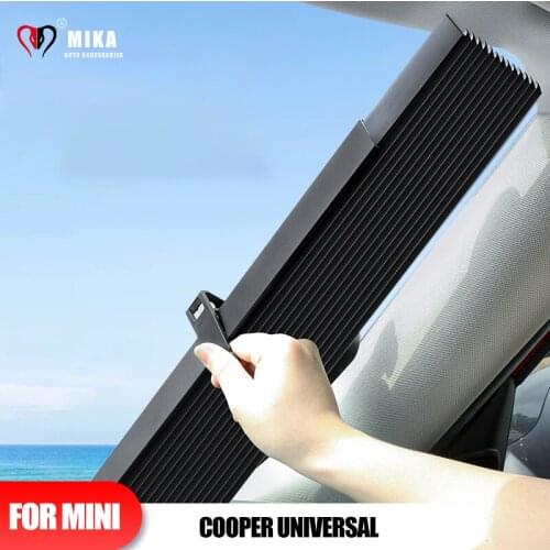 Universal For Mini Cooper Foldable Car Sunshade Heat Insulation Front Rear Windshield Alloy Anti-UV Vehicle Shade Protection