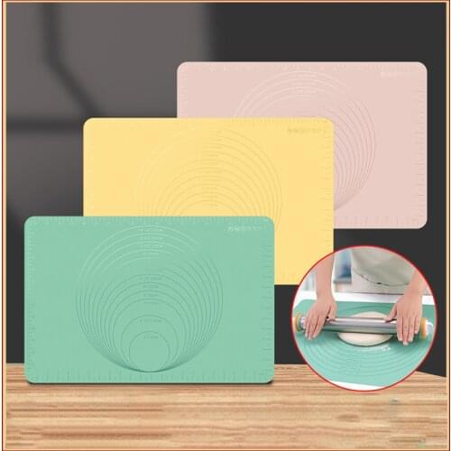 Thicken Non-Stick Silicone Rolling Dough Mat Paste Flour Table Sheet With Scale Biscuit Cookie Kneading Pad Baking Mat Oven Line