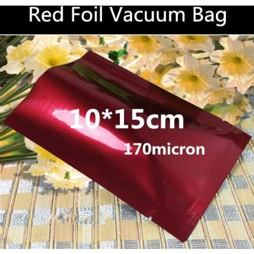 100pcs 10x15cm (3.9'' * 5.9'') 170micron Aluminizing Foil Vacuum Bag Foil Vacuum Storage Bag Freezer Food Bag