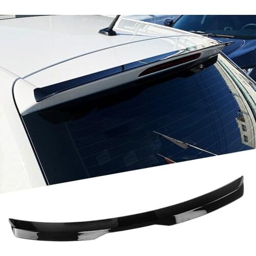 For VW Polo 2019 2020 2021 Rear Roof Spoiler Window Wing Trim ABS Lip Splitter Body Kits Glossy Black ABS Car Accessories