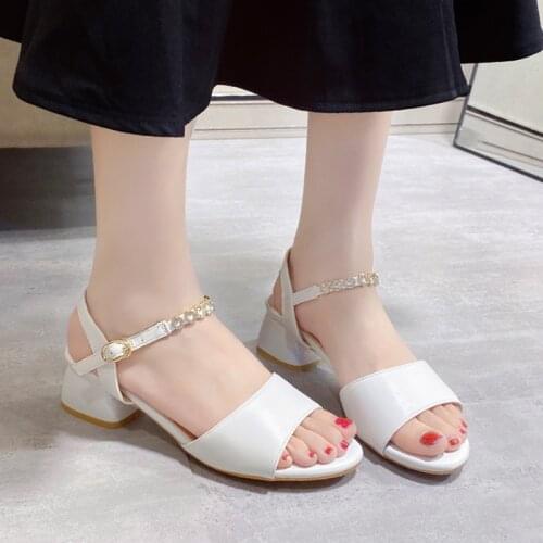 Female Sandal 2021 Summer Comfort Shoes for Women Buckle Strap Block Heels Espadrilles Platform Girls Beige Fashion sandals