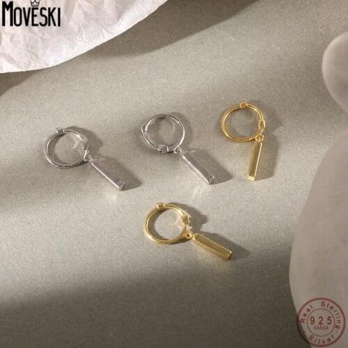 MOVESKI 925 Sterling Silver Retro Temperament Geometry Earrings Women Elegant Jewelry Korean Fashion Trend