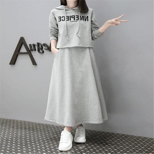 2021 Autumn 2 Piece Set Women Tracksuit Sportswear Casual Sweat Skirt Suits Hooded Sweatshirt Hoodie Fitness Clothing F15