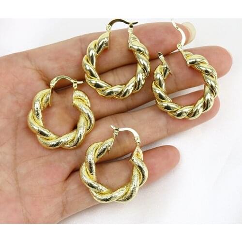 10 Pairs Drop earrings Twist Hoop earrings women Gold earrings Gift for women jewelry 51834