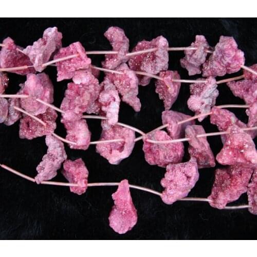 10pcs Pink Titanium Druzy Stone Pendant Unique Quartz Crystal Necklace Pendant Druzy Beads Crystal Geode Necklace