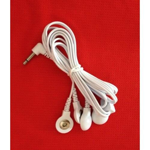 1000pcs/lot DC 3.5MM 4 in 1 way line button electrode wires/cable for digital therapy machine slimming massager DHL freeshipping