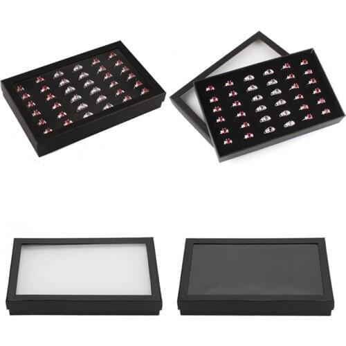 36 Slot Flocking Jewelry Holder Storage Box Display Case Fashion Ring Earrings Pendant Organizer