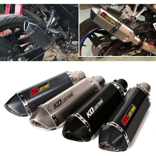 370mm Length Universal Motorcycle Exhaust Muffler Baffle Tip DB Killer Silencer Slip on 38-51mm Motorbike