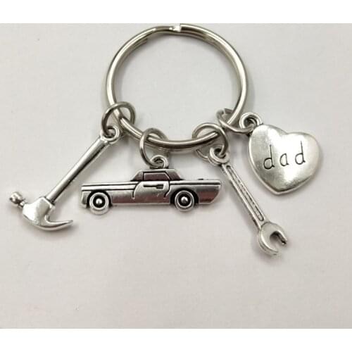 Dad Keychain Mechanics Keychain Fathers Day Gifts Car Lover Gift Tools Gift Dad Gift Father Keychain Hand Stamped Dad