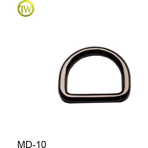 MD10 custom black nickle metal D ring buckle for bag accessories 25mm