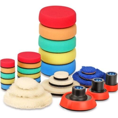 Drill Buffing Buffer Detail Polishing Polisher Pad Kit + 5/8&quot-11 / M14 Thread Backing Backer Plate Pad &amp Adapt