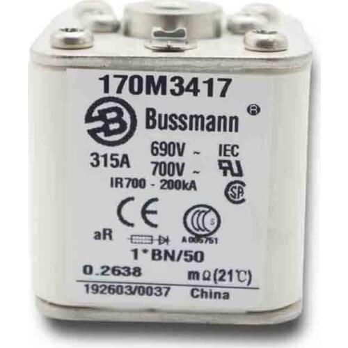 Bussmann Fuse 170M3417 690V 315A Semiconductor fuse for short circuit protection