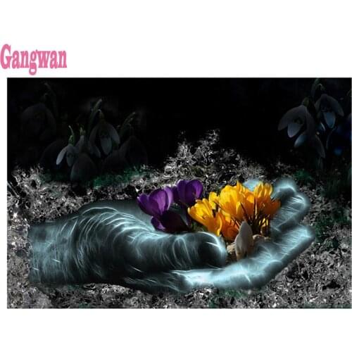 Картины цветов по номерам Gangwan China At AliExpress