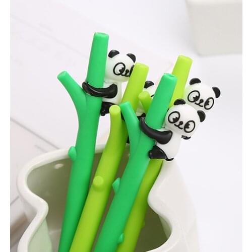 Panda Gel Pen Kawaii Stationery Cute Pens Novelty Cartoon Student Kawaii Pens Black Ink Writing Gel Pen Learning Office Supplies
