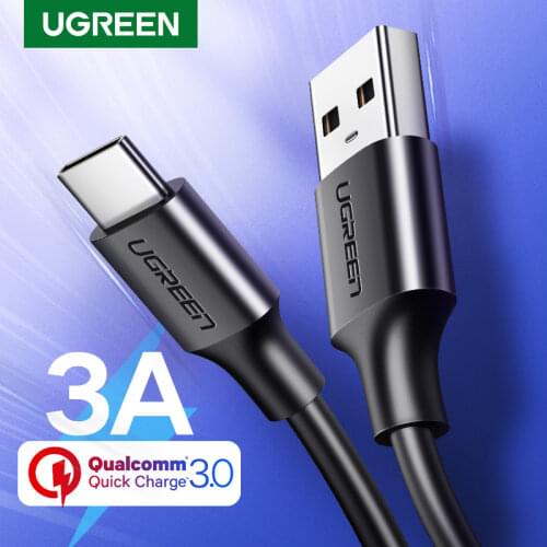 UGREEN USB Type C Cable for Xiaomi Redmi Note 7 mi9 USB C Cable for Samsung S9 Fast Charging Wire USB-C Mobile Phone Charge Cord