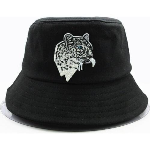 LDSLYJR leopard embroidery cotton Bucket Hat Fisherman Hat outdoor travel hat Sun Cap Hats for men and Women 71