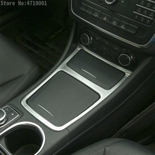 Matte Chrome Interior Accessory Center Storage Box Trim Ashtray Frame For Mercedes Benz CLA GLA A Class W117 C117 2013-2017